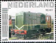 personalised stamp of The Netherlands with trains, trams, stations etc